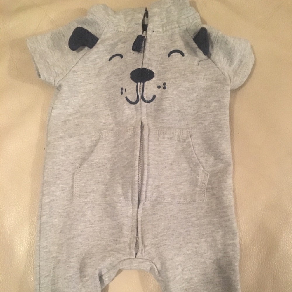 Baby boy zip up onesie